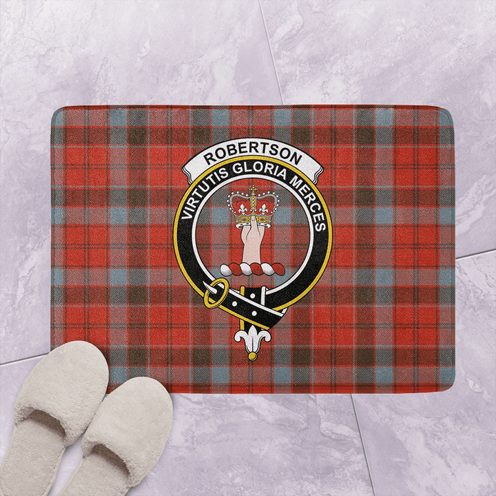 Robertson Weathered Tartan Classic Crest Bathroom Mat