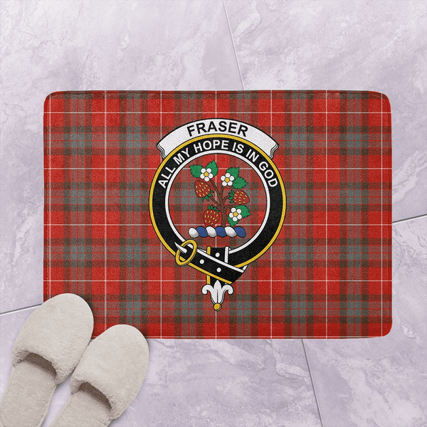 Fraser Weathered Tartan Classic Crest Bathroom Mat