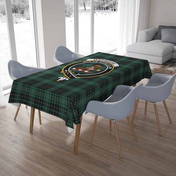MacAulay Hunting Ancient Tartan Classic Crest Tablecloth
