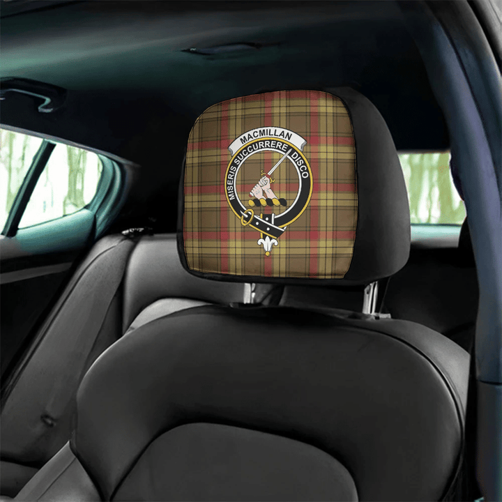 MacMillan Old Weathered Tartan Classic Crest Headrest Covers