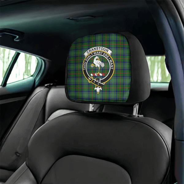 Cranstoun Tartan Classic Crest Headrest Covers