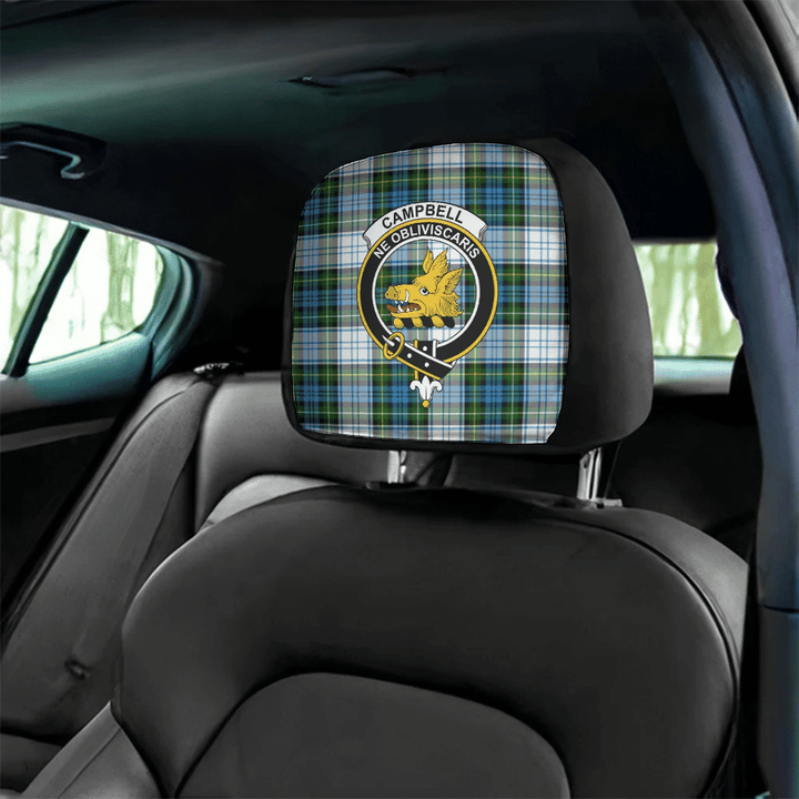 Campbell Dress Ancient Tartan Classic Crest Headrest Covers