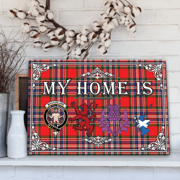 MacFarlane Modern Tartan Crest Printed Metal Sign My Home Style