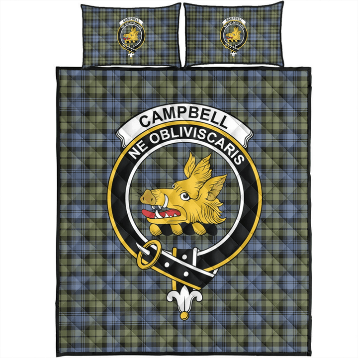 Kirkpatrick Tartan Crest Premium Quilt - Celtic Thistle Style