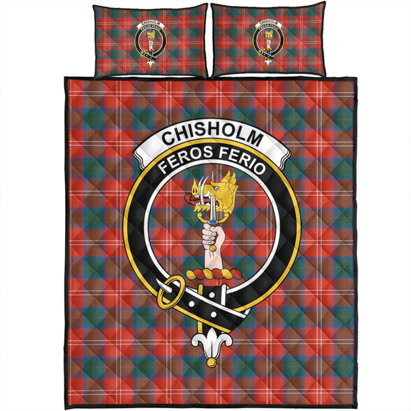 Chisholm Ancient Tartan Classic Crest Quilt Bed Set