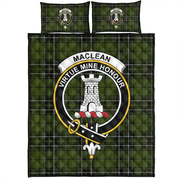 MacLean Hunting Ancient Tartan Classic Crest Quilt Bed Set