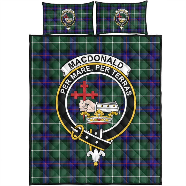 MacDonald of the Isles Hunting Modern Tartan Classic Crest Quilt Bed Set
