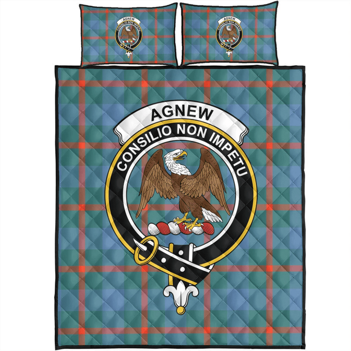 Agnew Ancient Tartan Classic Crest Quilt Bed Set
