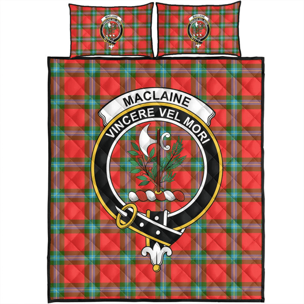 MacLaine of Loch Buie Hunting Ancient Tartan Classic Crest Quilt Bed Set