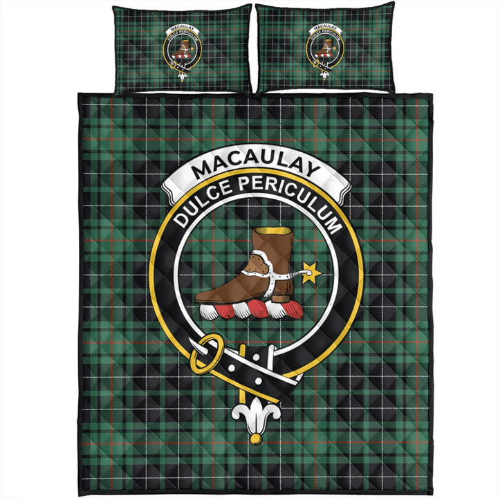 MacAulay Hunting Ancient Tartan Classic Crest Quilt Bed Set