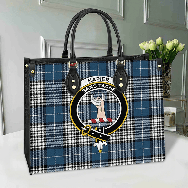 Napier Modern Tartan Classic Crest Leather Bag