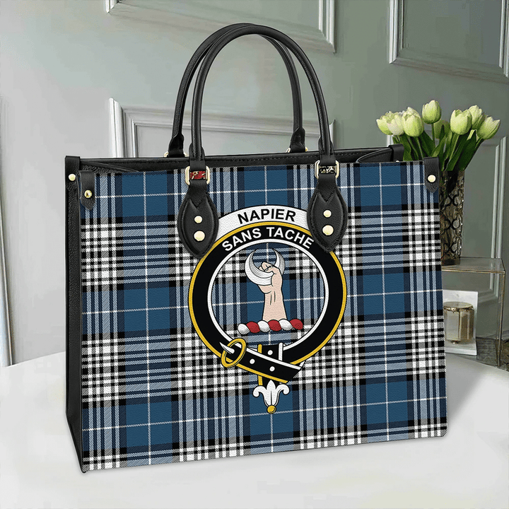 Napier Modern Tartan Classic Crest Leather Bag