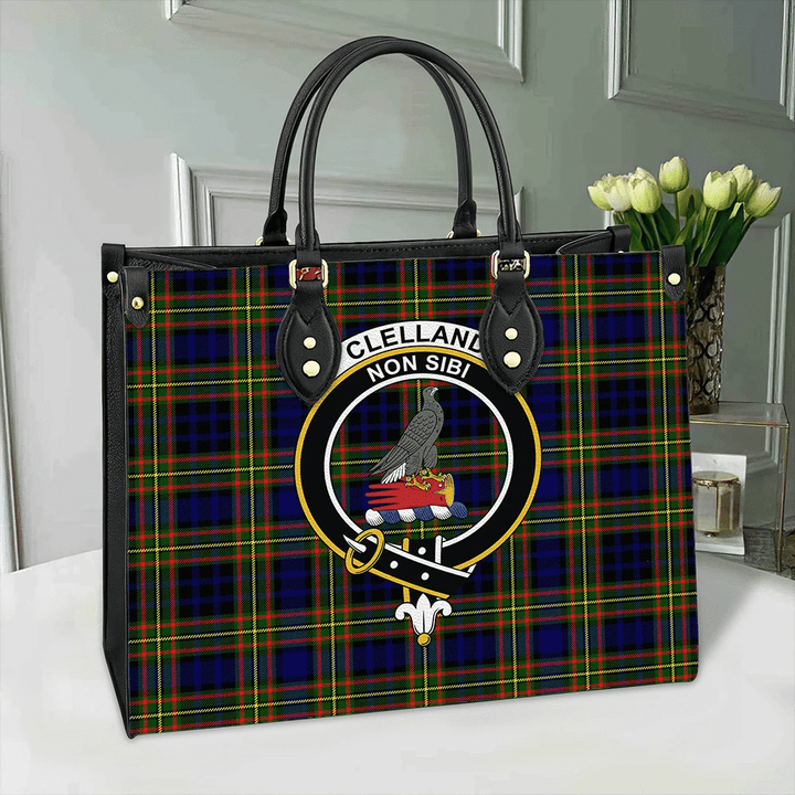 Clelland Modern Tartan Classic Crest Leather Bag