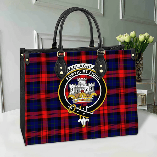 MacLachlan Modern Tartan Classic Crest Leather Bag