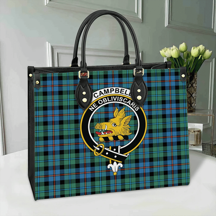 Campbell of Cawdor Ancient Tartan Classic Crest Leather Bag