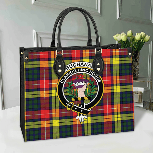 Buchanan Modern Tartan Classic Crest Leather Bag