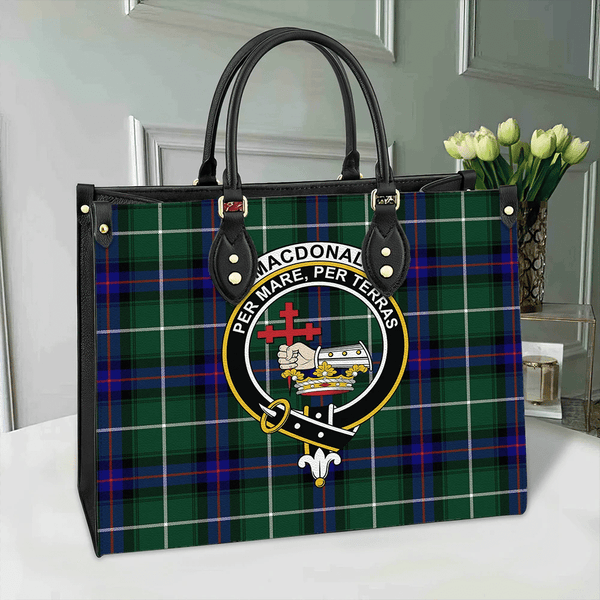 MacDonald of the Isles Hunting Modern Tartan Classic Crest Leather Bag