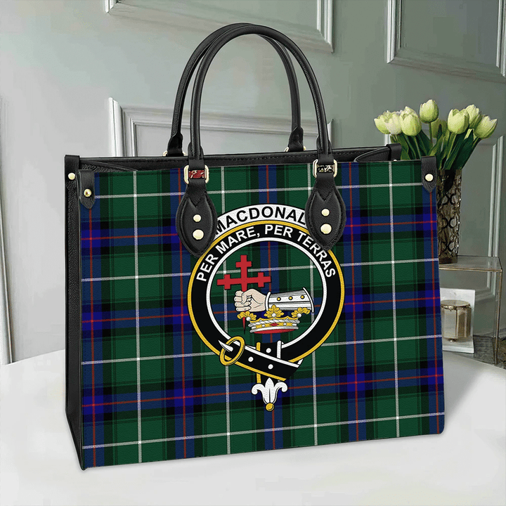 MacDonald of the Isles Hunting Modern Tartan Classic Crest Leather Bag
