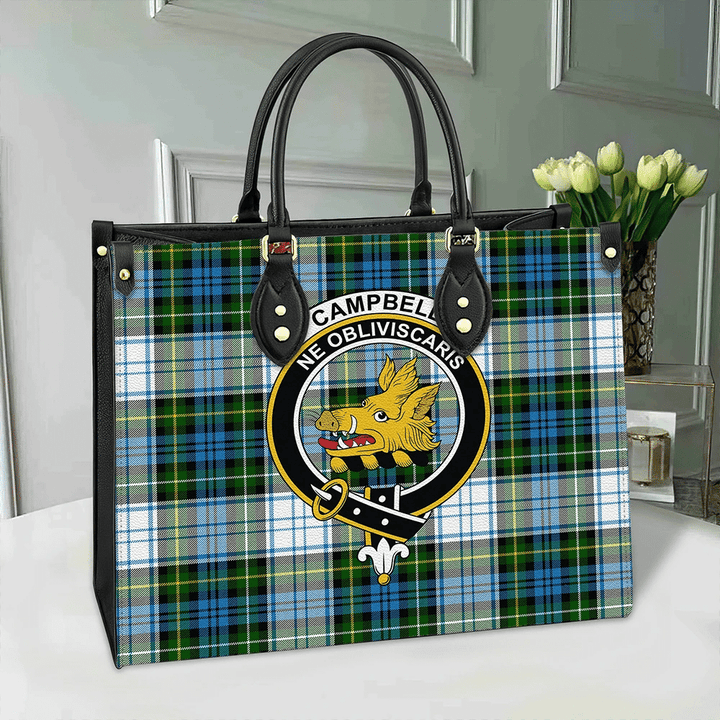 Campbell Dress Ancient Tartan Classic Crest Leather Bag