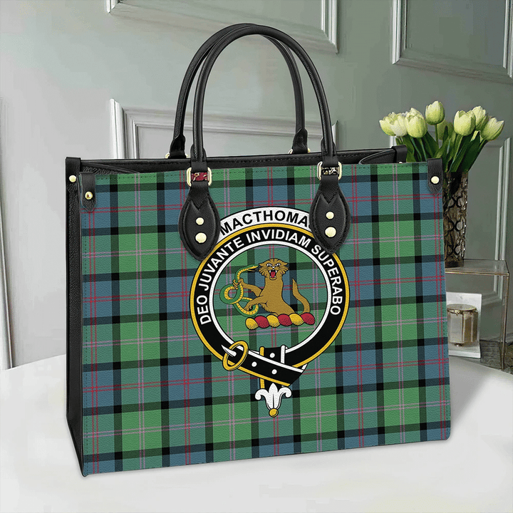 MacThomas Ancient Tartan Classic Crest Leather Bag