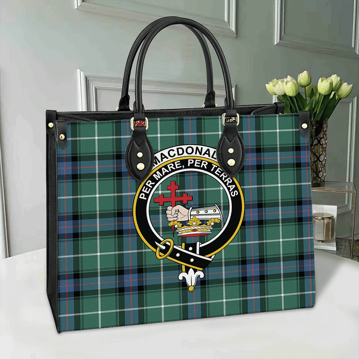 MacDonald of the Isles Hunting Ancient Tartan Classic Crest Leather Bag