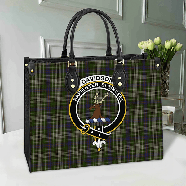 Davidson Tulloch Dress Tartan Classic Crest Leather Bag