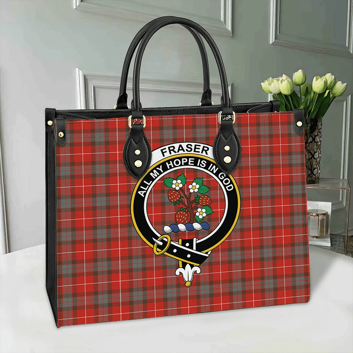 Fraser Weathered Tartan Classic Crest Leather Bag