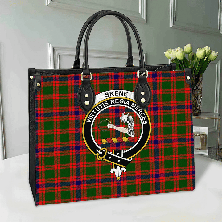 Skene Modern Tartan Classic Crest Leather Bag