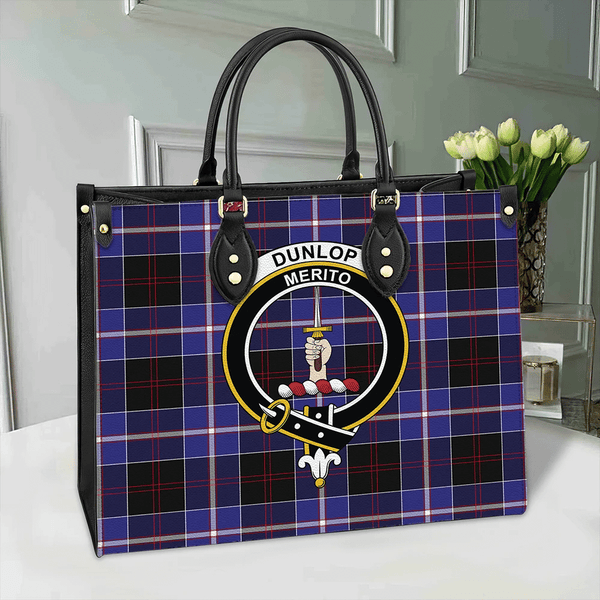 Dunlop Modern Tartan Classic Crest Leather Bag