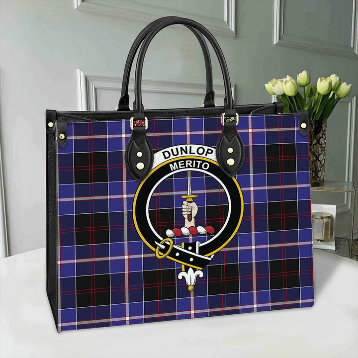 Dunlop Modern Tartan Classic Crest Leather Bag