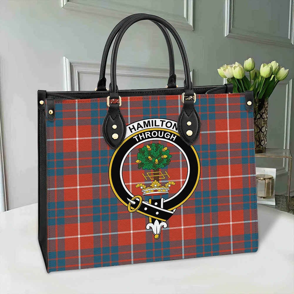 Baird Modern Tartan Crest Leather Handbag