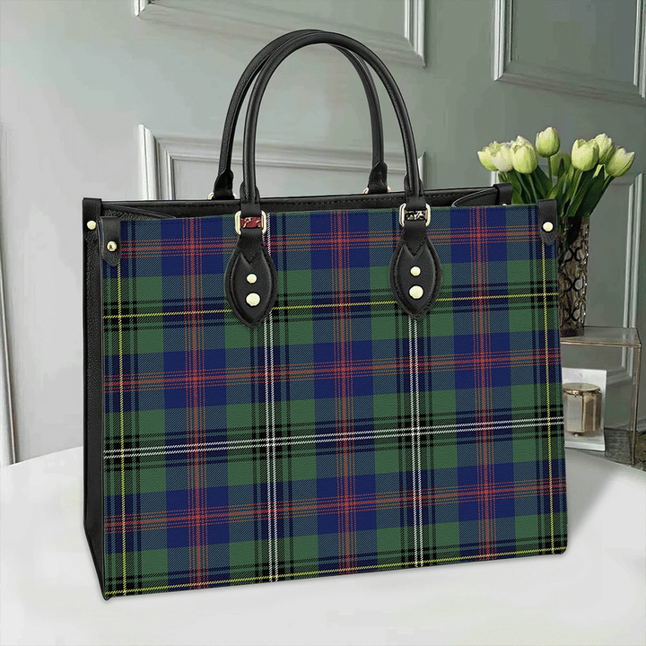 Wood Modern Tartan Classic Leather Bag