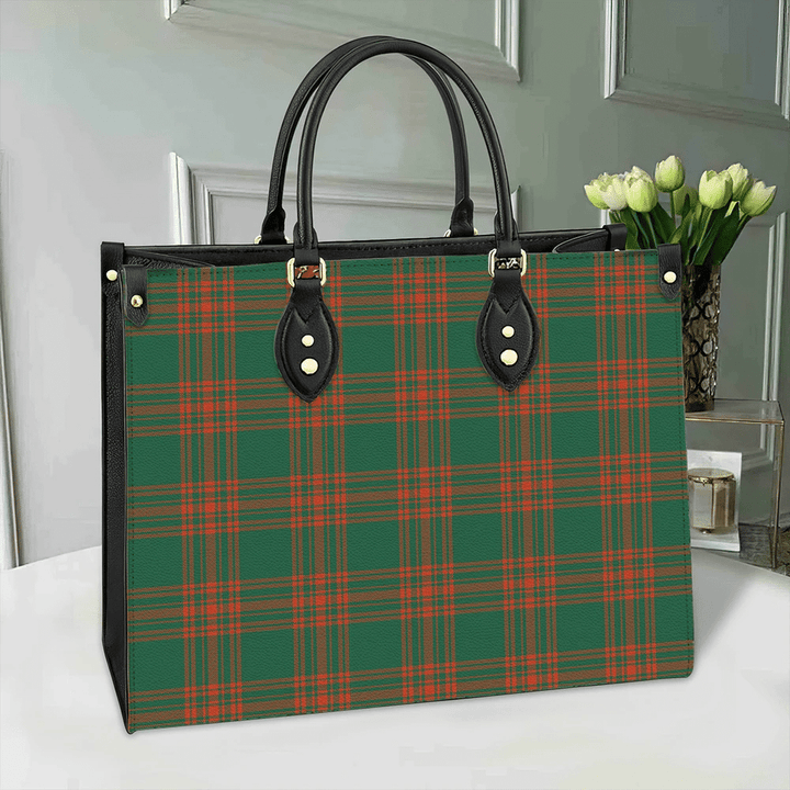 Menzies Green Ancient Tartan Classic Leather Bag