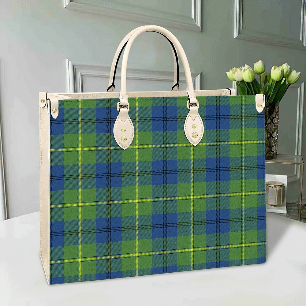 Gillies Ancient Tartan Crest Leather Handbag