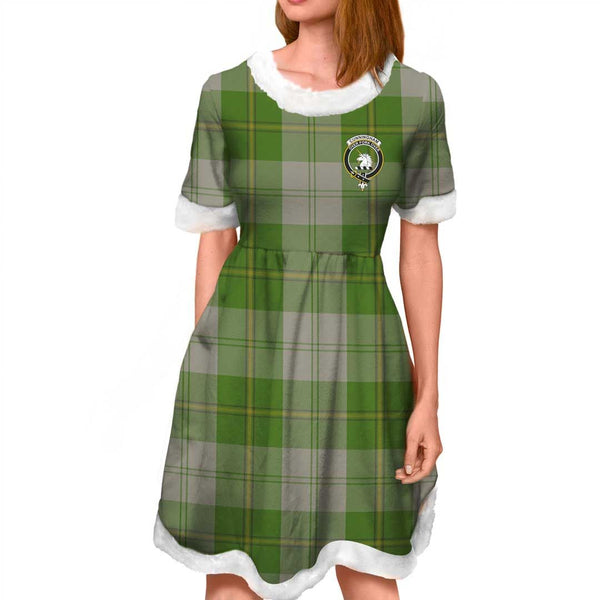 Cunningham Dress Green Dancers Clan Tartan Crest Christmas Dress