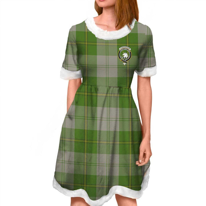Cunningham Dress Green Dancers Clan Tartan Crest Christmas Dress
