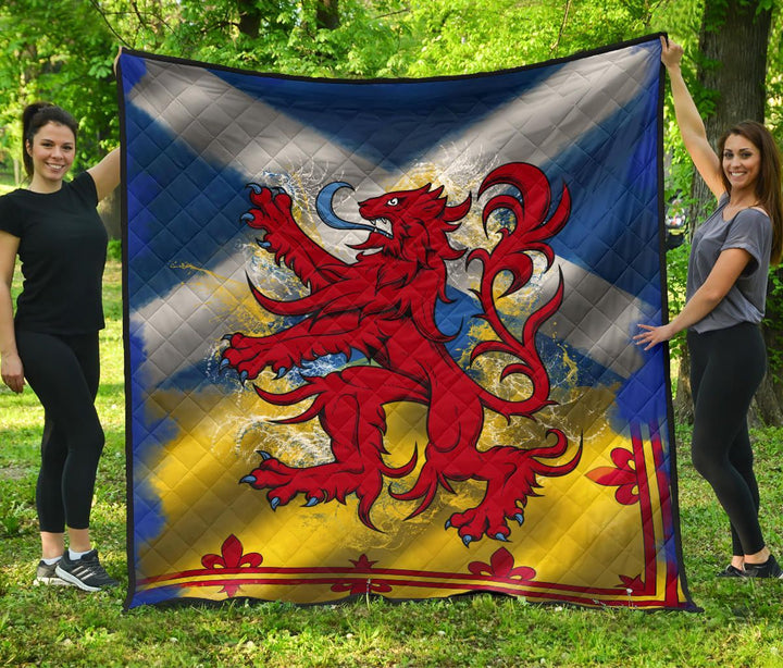 Scootishclo Premium Quilt - Scotland Flag Premium Quilt, Scotland Rampant Lion & Royal Banner 01
