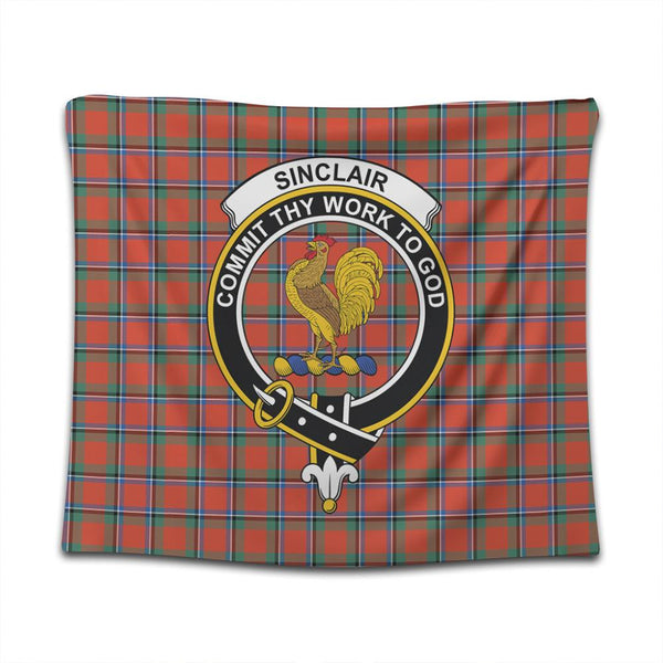 Sinclair Ancient Tartan Classic Crest Tapestry