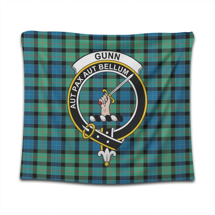 Gunn Ancient Tartan Classic Crest Tapestry