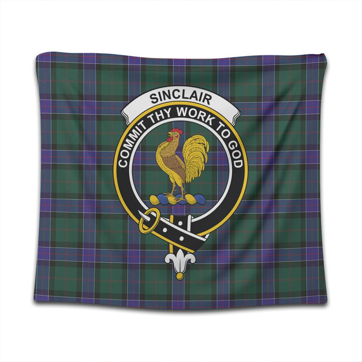Sinclair Hunting Modern Tartan Classic Crest Tapestry