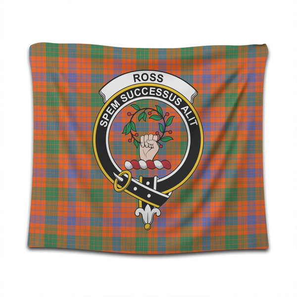 Ross Ancient Tartan Classic Crest Tapestry