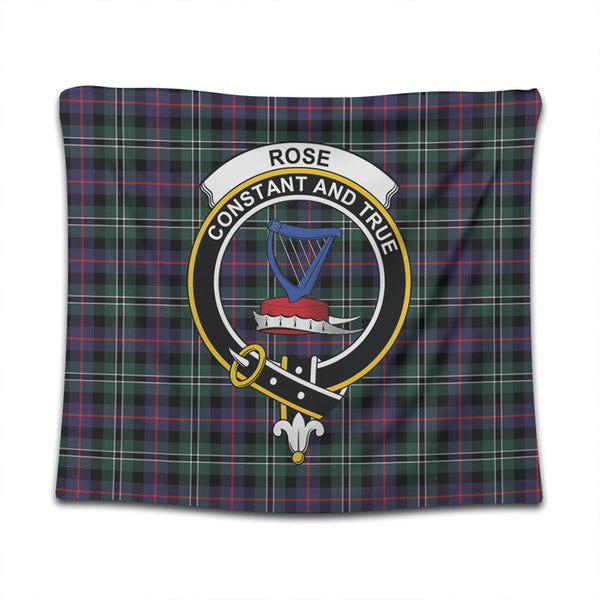 Rose Hunting Modern Tartan Classic Crest Tapestry