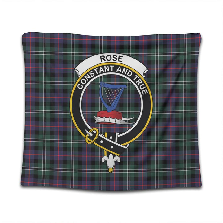 Rose Hunting Modern Tartan Classic Crest Tapestry