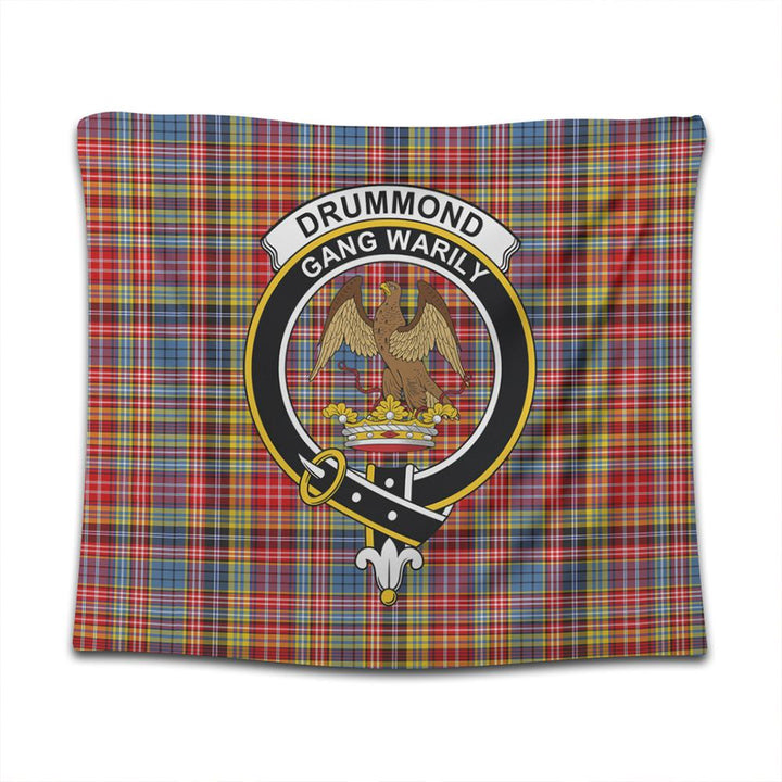 Drummond of Strathallan Tartan Classic Crest Tapestry