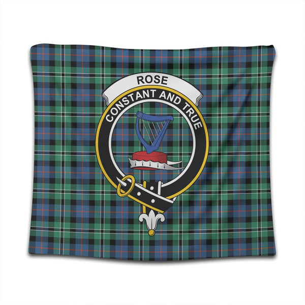 Rose Hunting Ancient Tartan Classic Crest Tapestry