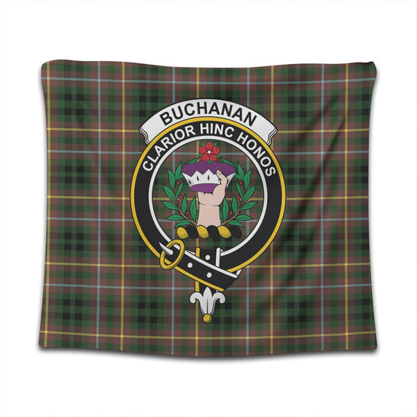 Buchanan Hunting Tartan Classic Crest Tapestry