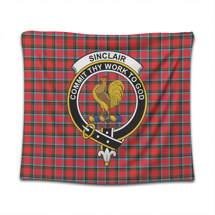 Sinclair Modern Tartan Classic Crest Tapestry