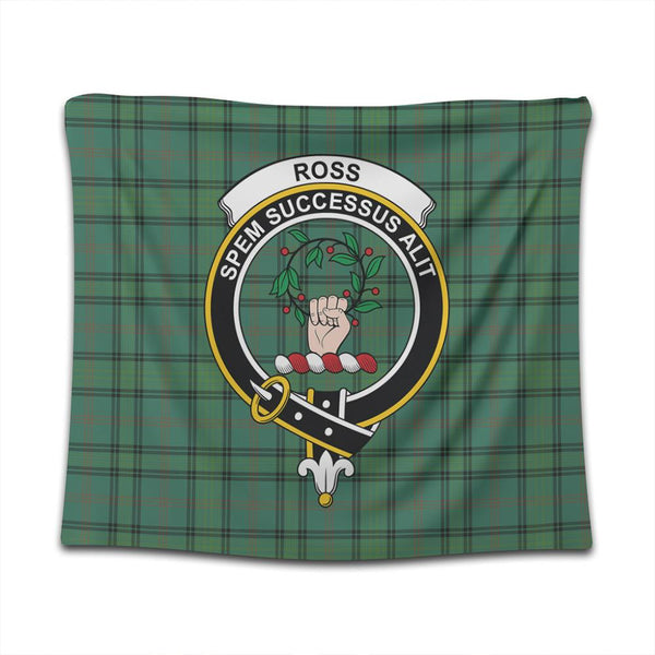 Ross Hunting Ancient Tartan Classic Crest Tapestry