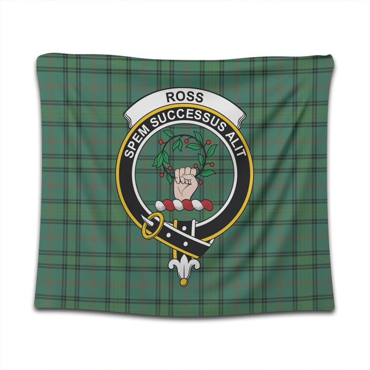 Ross Hunting Ancient Tartan Classic Crest Tapestry