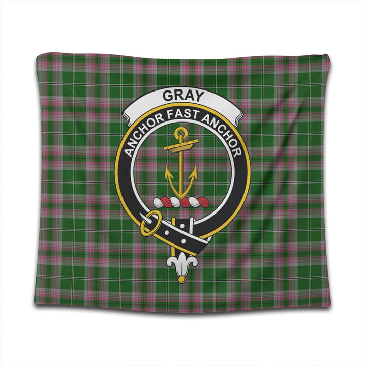 Gray Tartan Classic Crest Tapestry